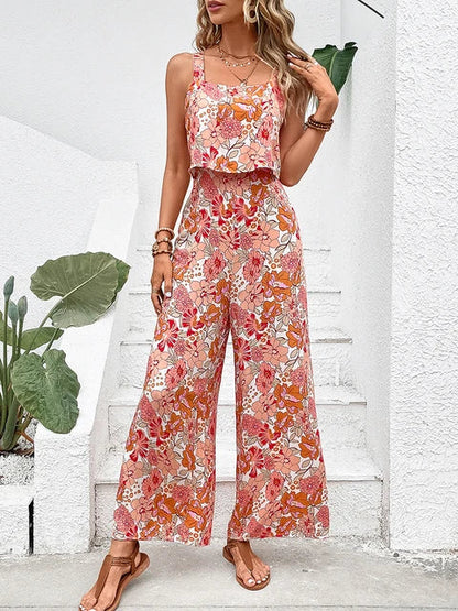 ByLinn - Jumpsuit met wijde pijpen en bloemen