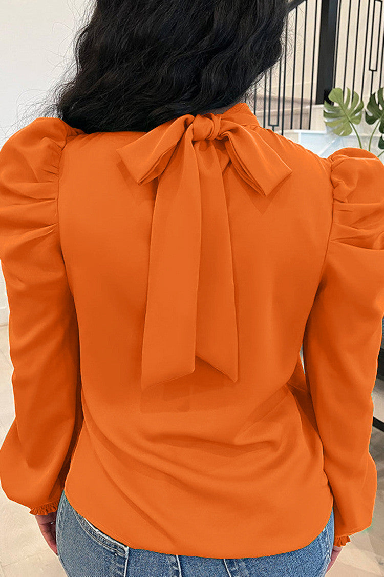 Elegante blouse met lange pofmouwen