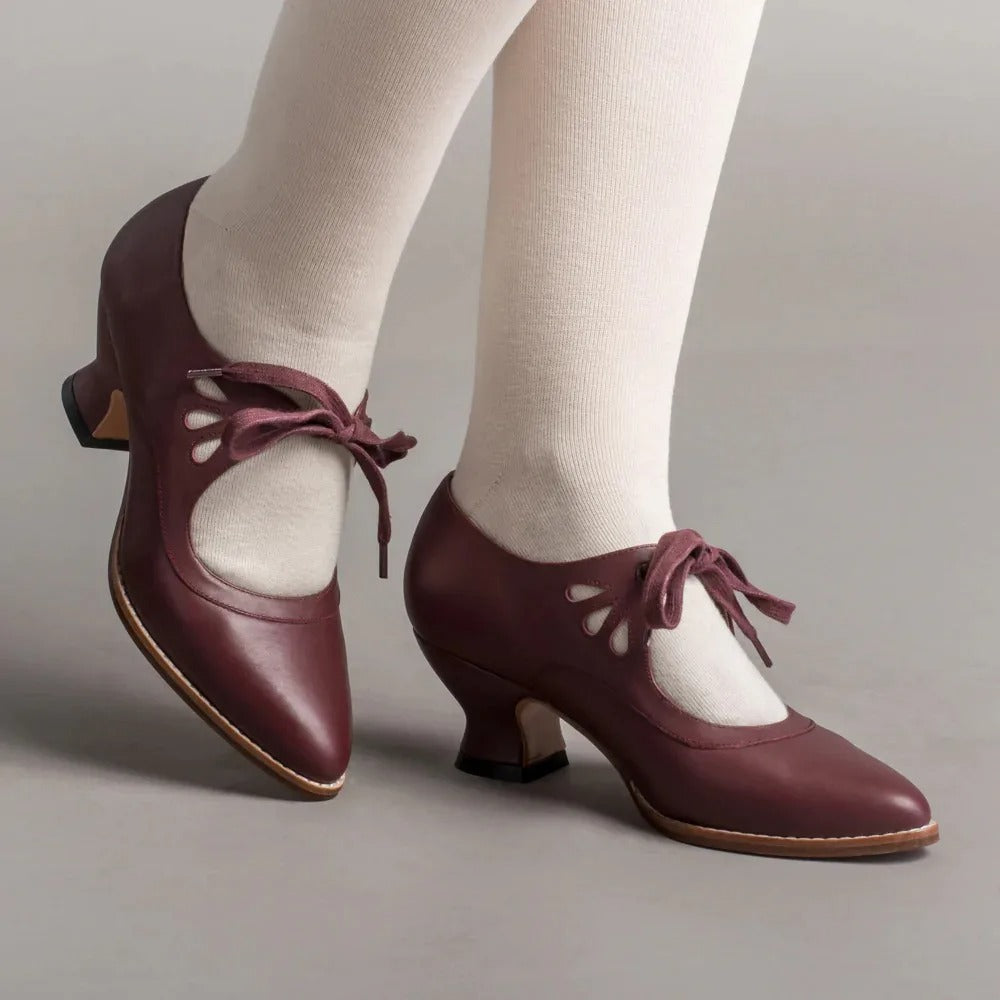 Elegante retro schoenen met lage hak