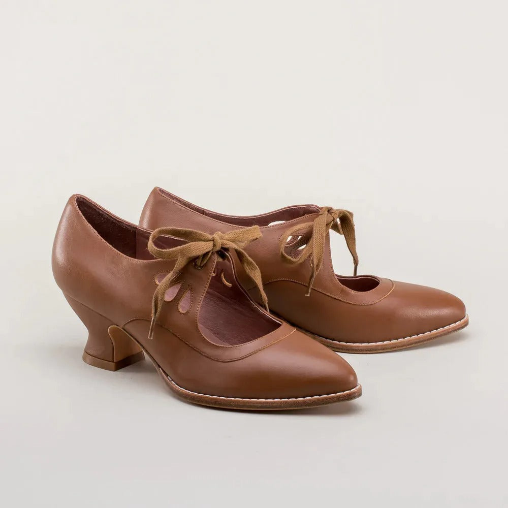 Elegante retro schoenen met lage hak