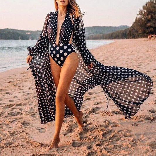 Gestippelde strandkimono