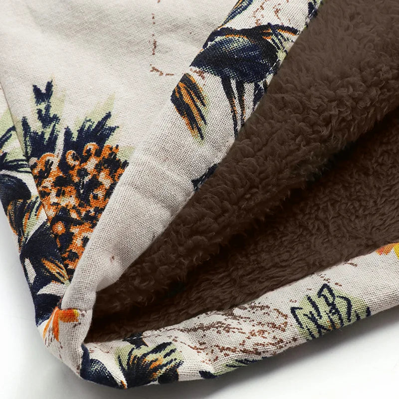 Andella | Fleece winterjas met bloemenprint