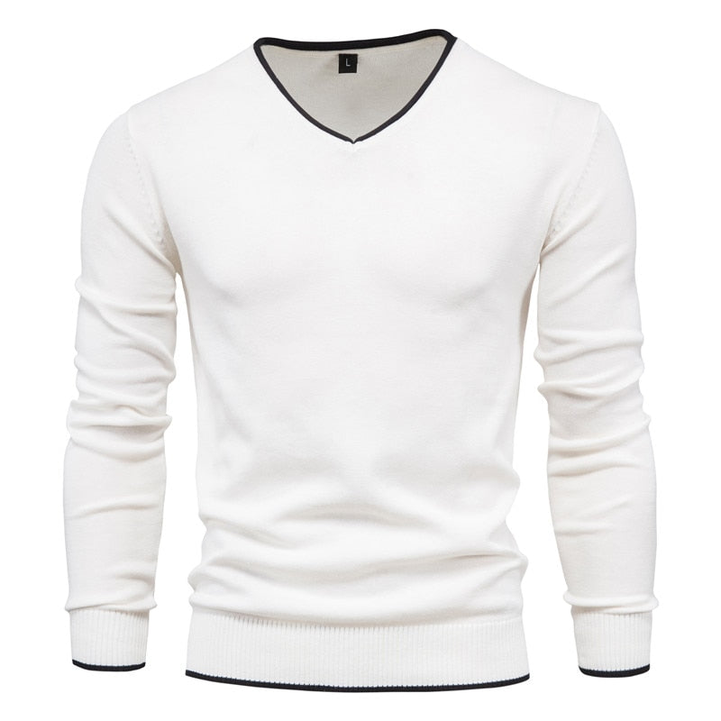 Matthias Trui - Slim Fit Sweater met Klassieke V-Hals