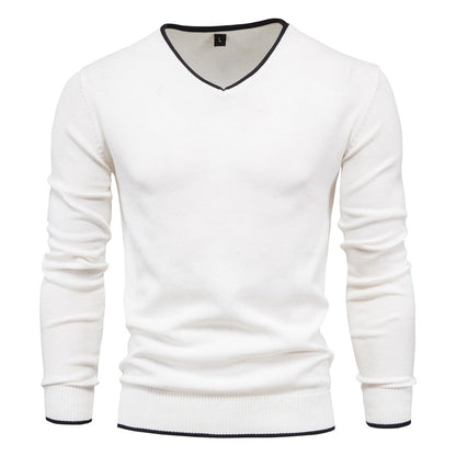 Matthias Trui - Slim Fit Sweater met Klassieke V-Hals