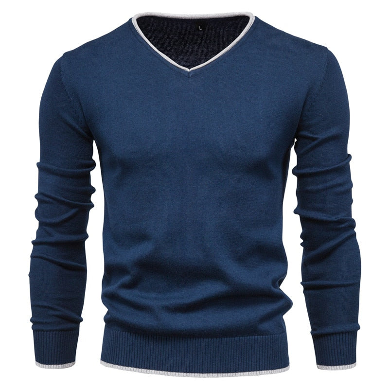 Matthias Trui - Slim Fit Sweater met Klassieke V-Hals