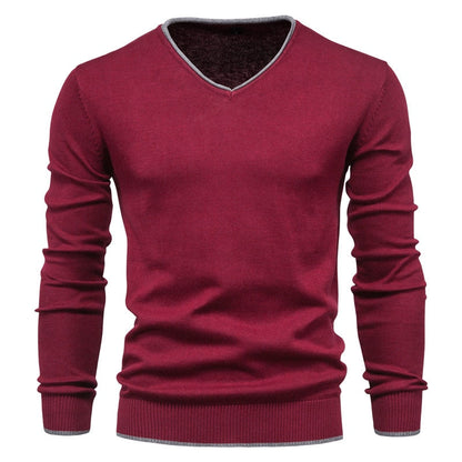 Matthias Trui - Slim Fit Sweater met Klassieke V-Hals