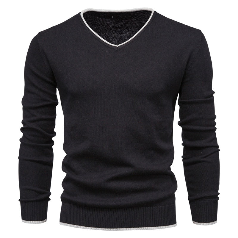 Matthias Trui - Slim Fit Sweater met Klassieke V-Hals