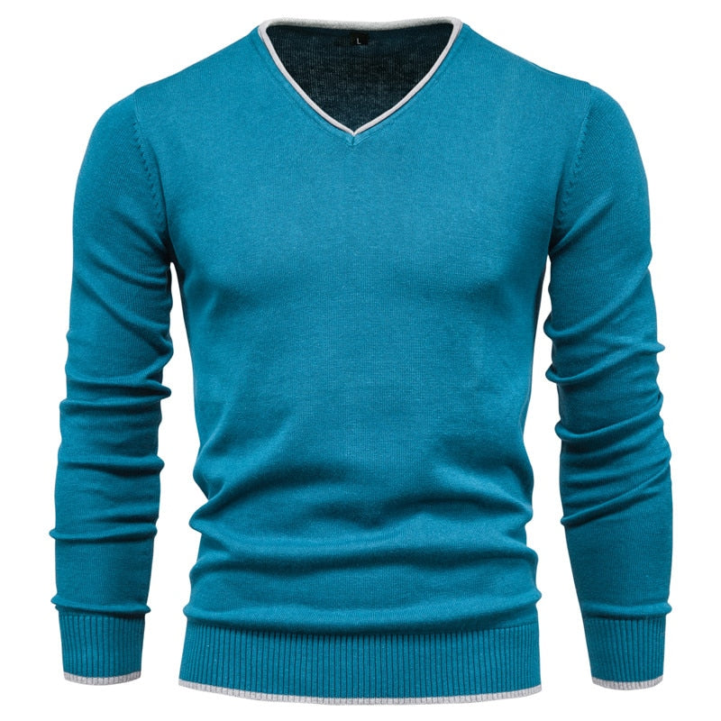 Matthias Trui - Slim Fit Sweater met Klassieke V-Hals