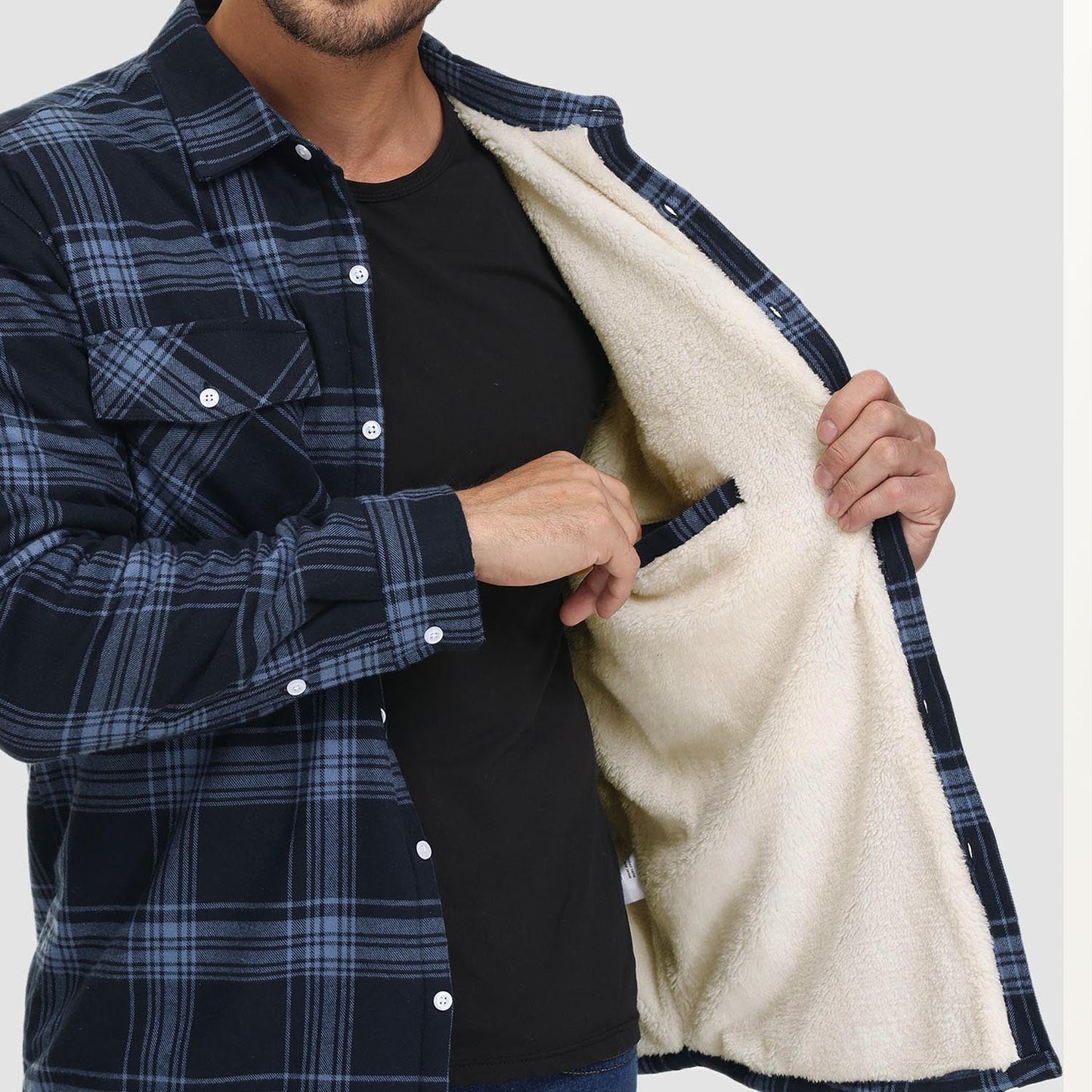 - Heren sherpa shirt fleece