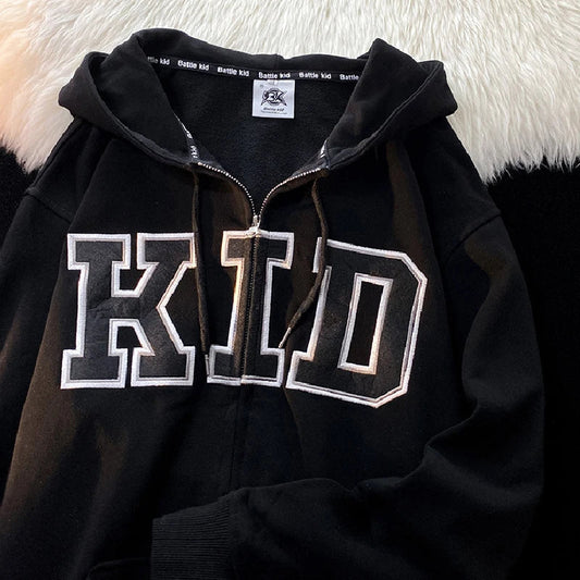 "KID" sweatshirt met rits voor dames