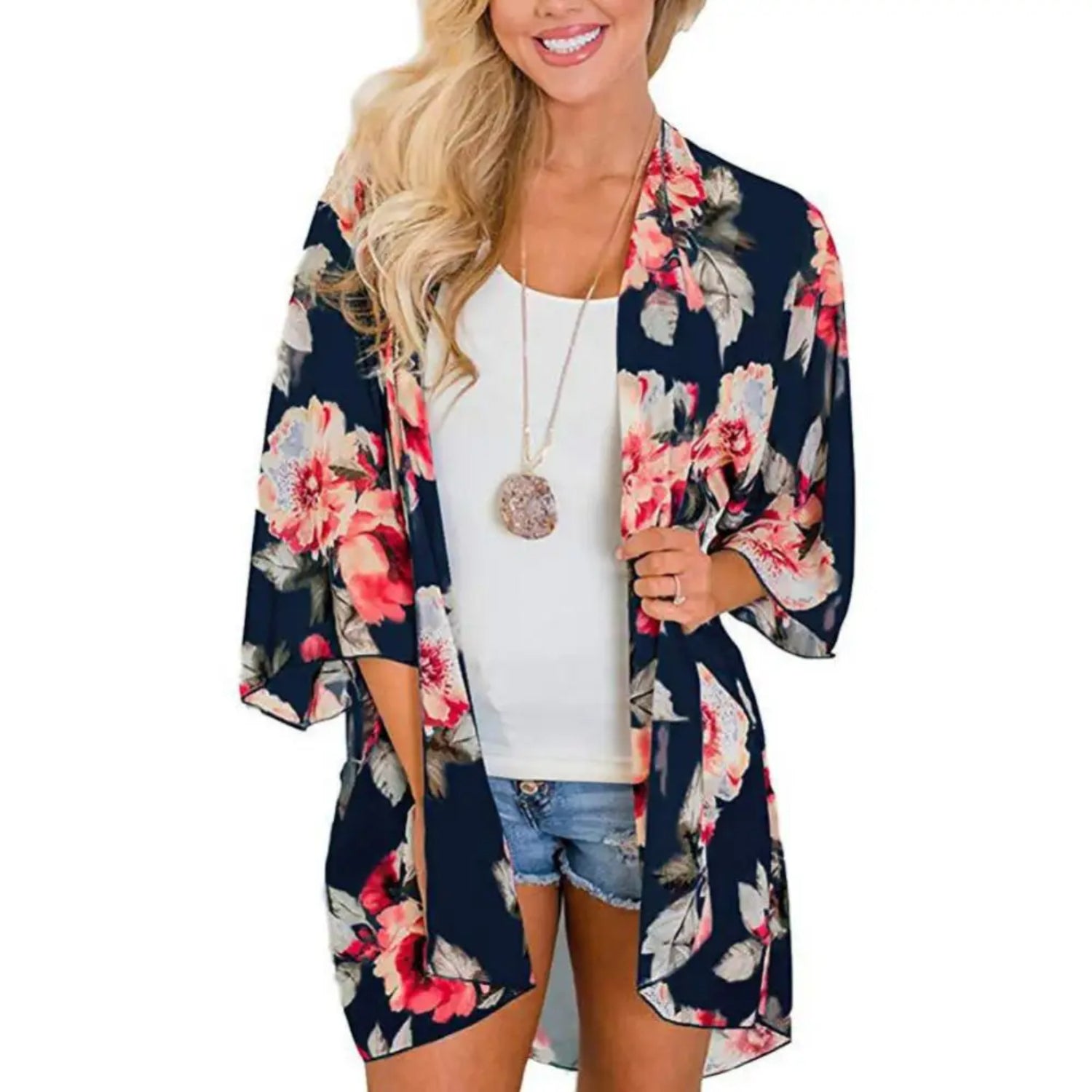 Kimono van UV-fleece met luipaardprint