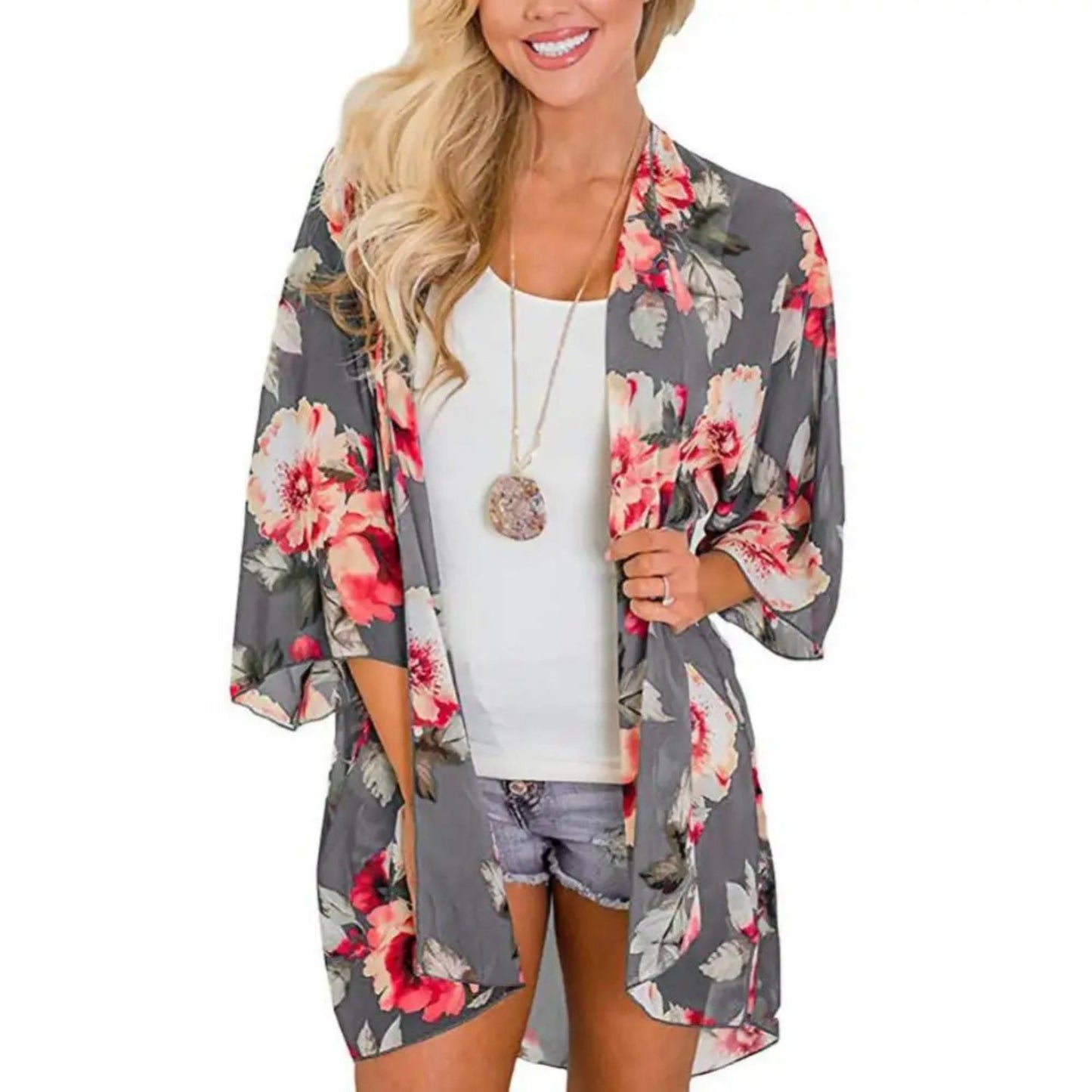 Kimono van UV-fleece met luipaardprint