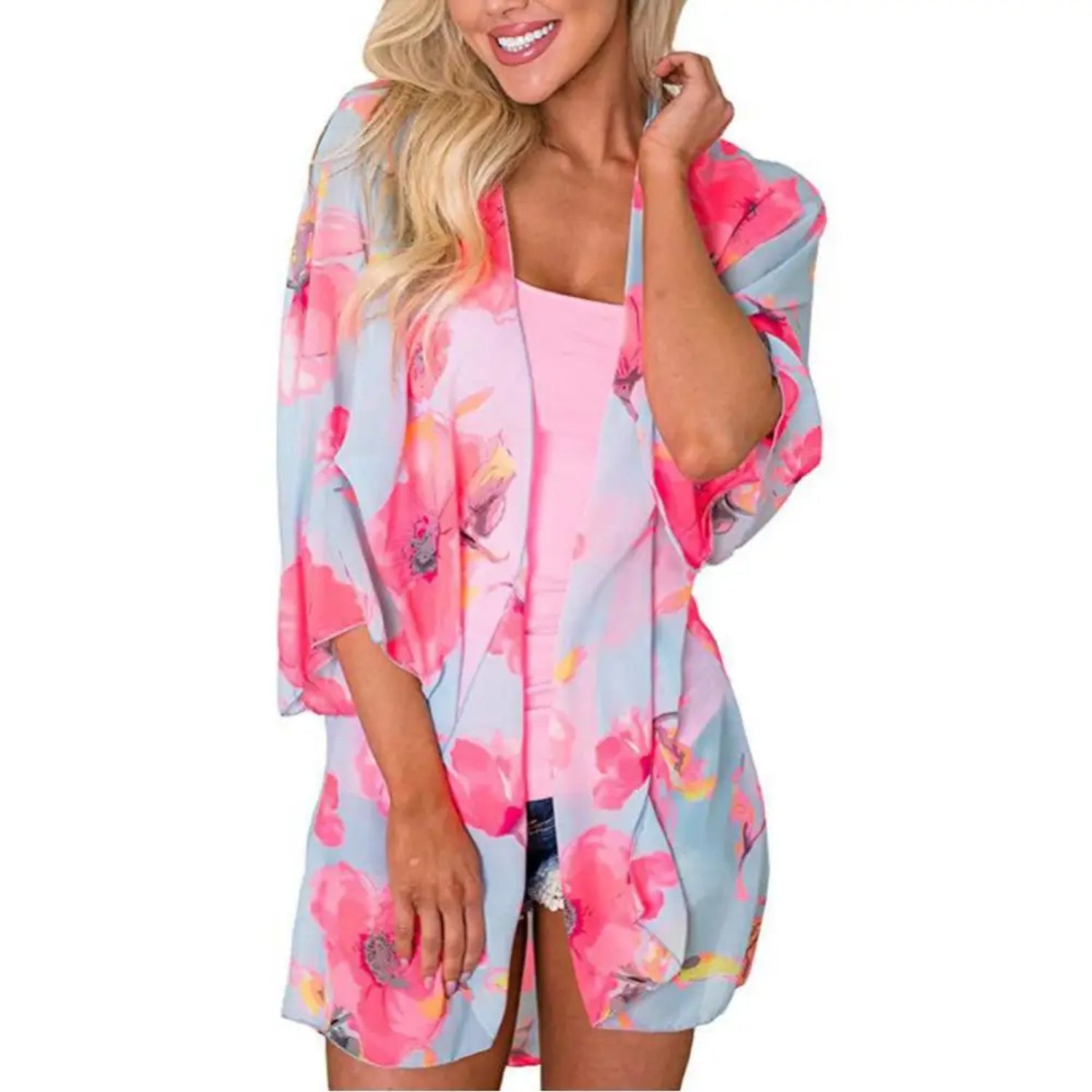 Kimono van UV-fleece met luipaardprint