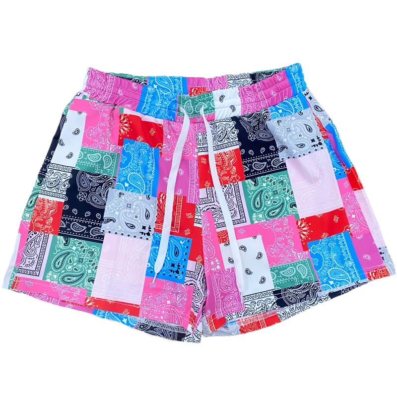 Korte shorts met veelkleurig ruitpatroon