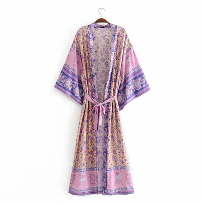 Lange strandkimono in boho stijl