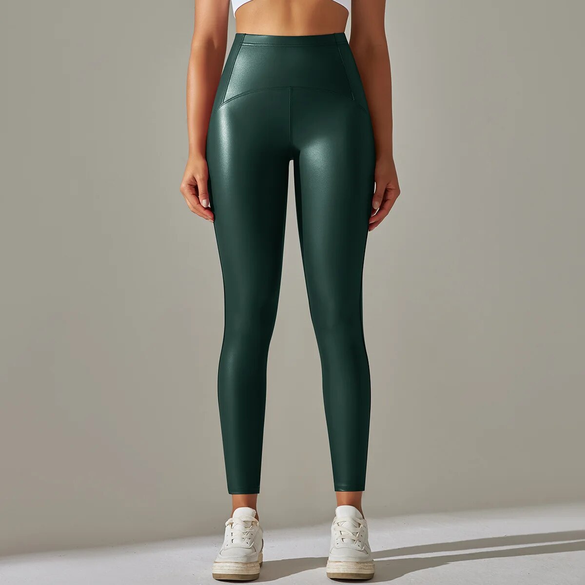 Leren legging met hoge taille voor dames