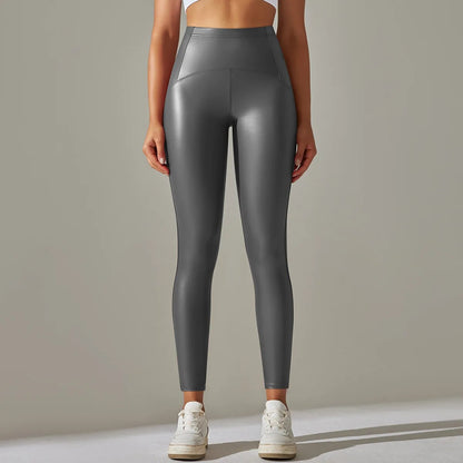 Leren legging met hoge taille voor dames