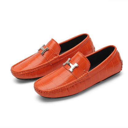 Leren loafers in krokodillenstijl