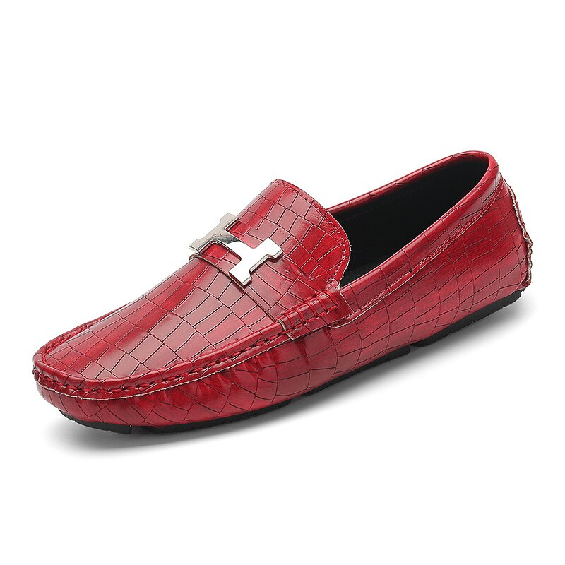 Leren loafers in krokodillenstijl