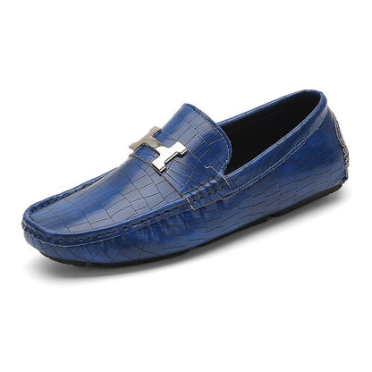 Leren loafers in krokodillenstijl