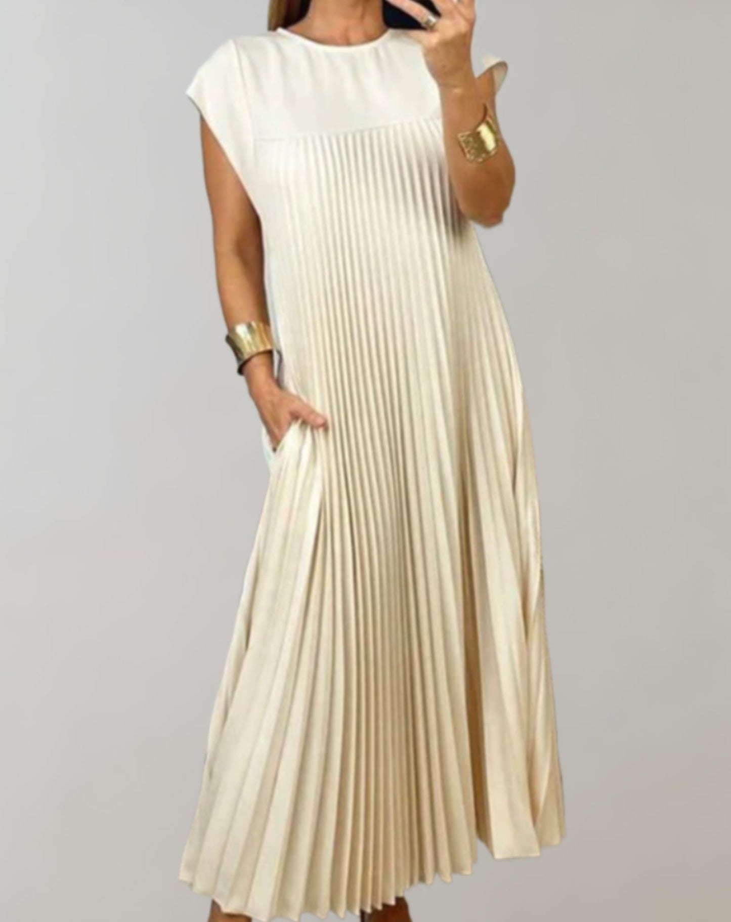 Laura - Geplooide maxi jurk