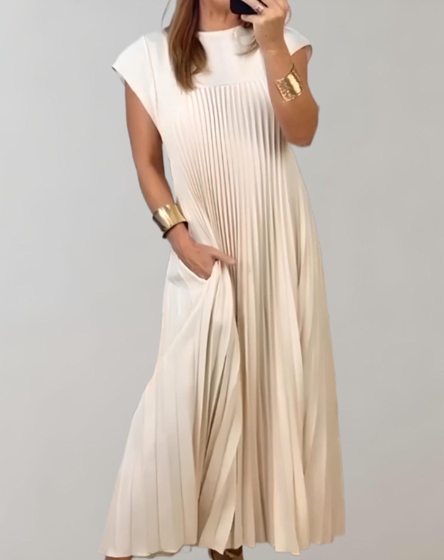 Laura - Geplooide maxi jurk