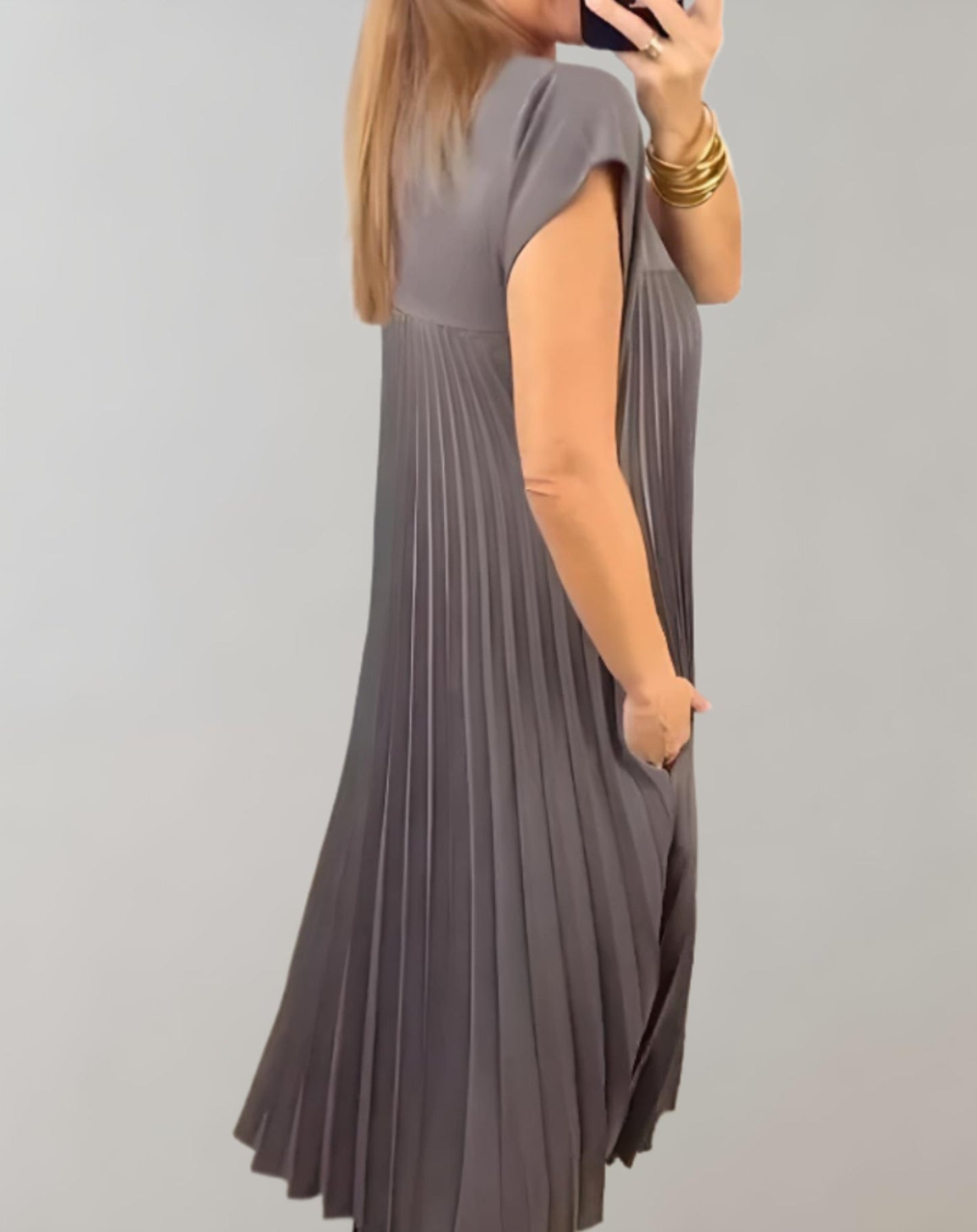 Laura - Geplooide maxi jurk