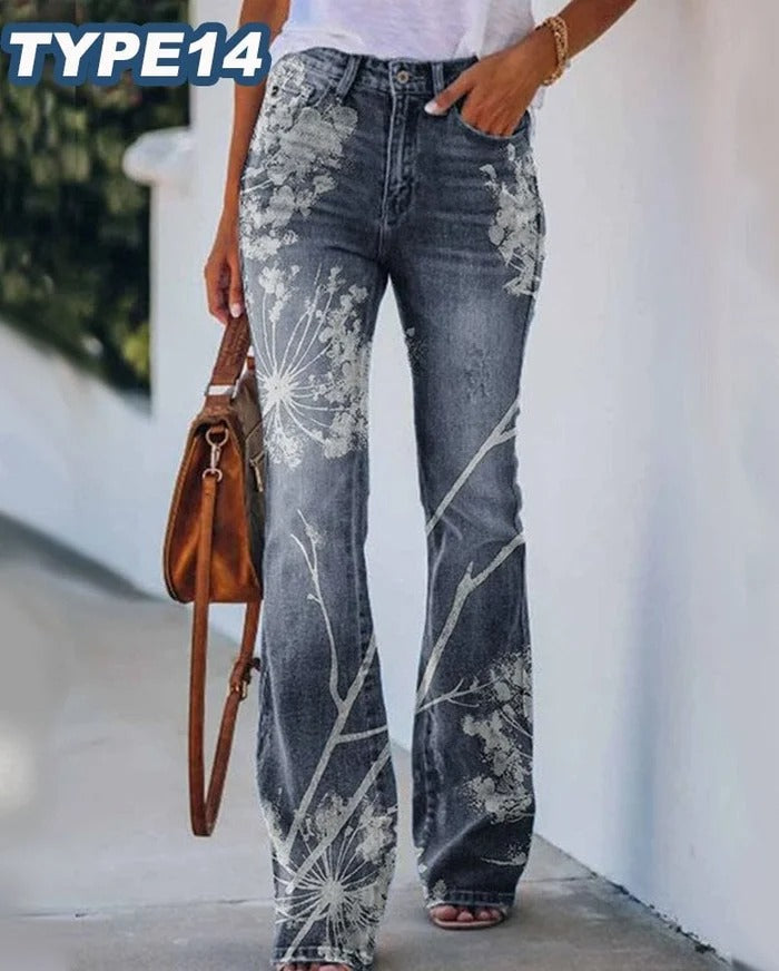 Losse gebloemde jeans | PARIS-CHARME