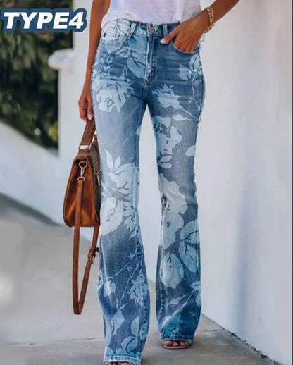 Losse gebloemde jeans | PARIS-CHARME