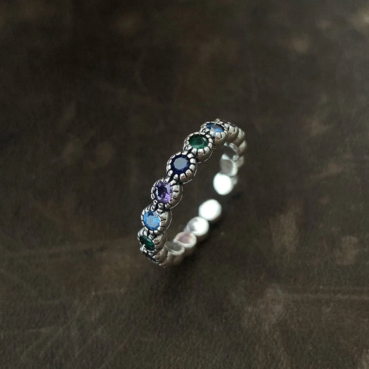 Floral Stone Zilveren Ring - Met unieke details