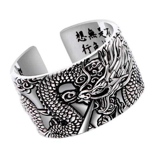 Dragon Sutra Zilveren Ring - Stijlvolle en unieke ring