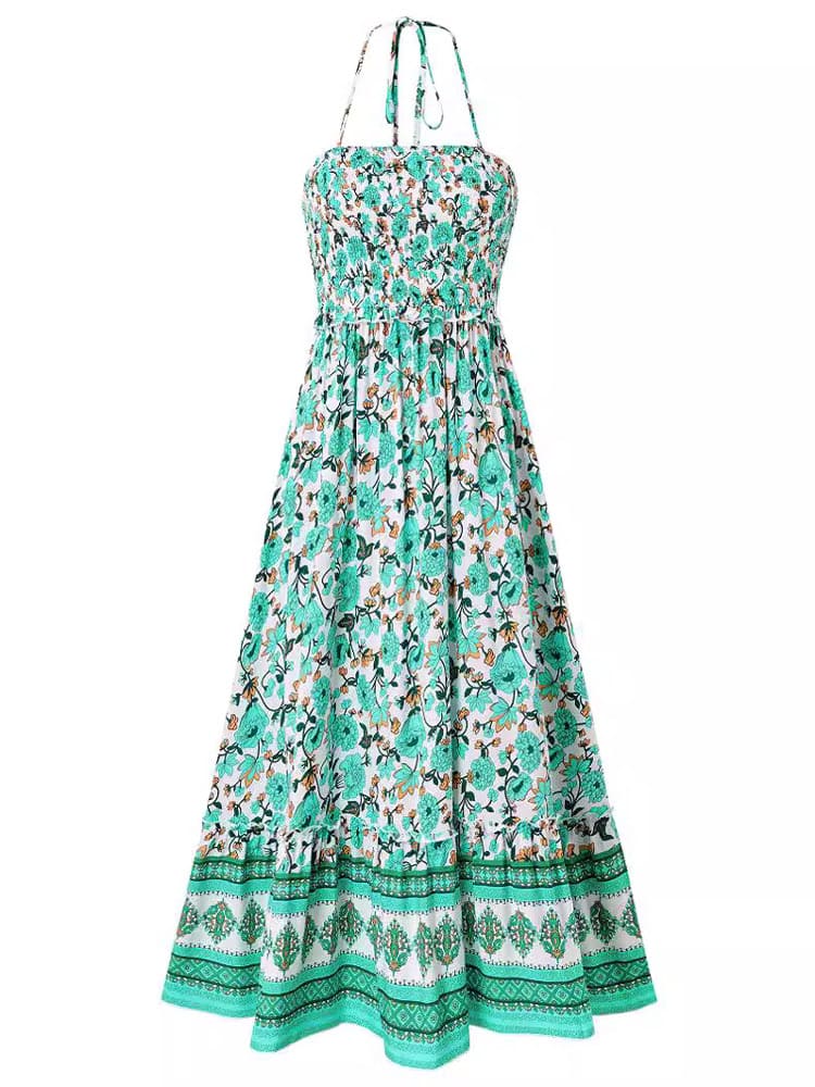 MiSun - Halter maxi jurk met bloemenprint