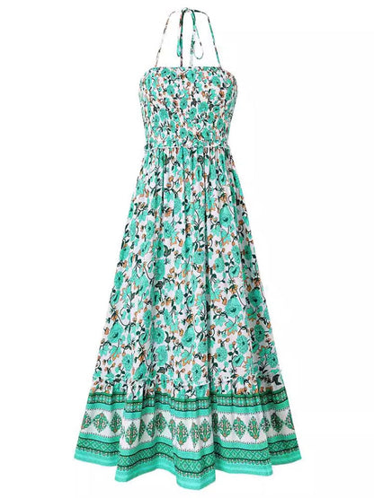 MiSun - Halter maxi jurk met bloemenprint