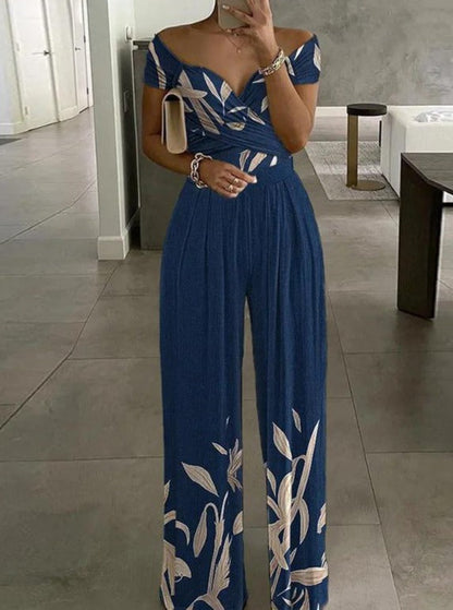 Casual wide leg jumpsuit met print