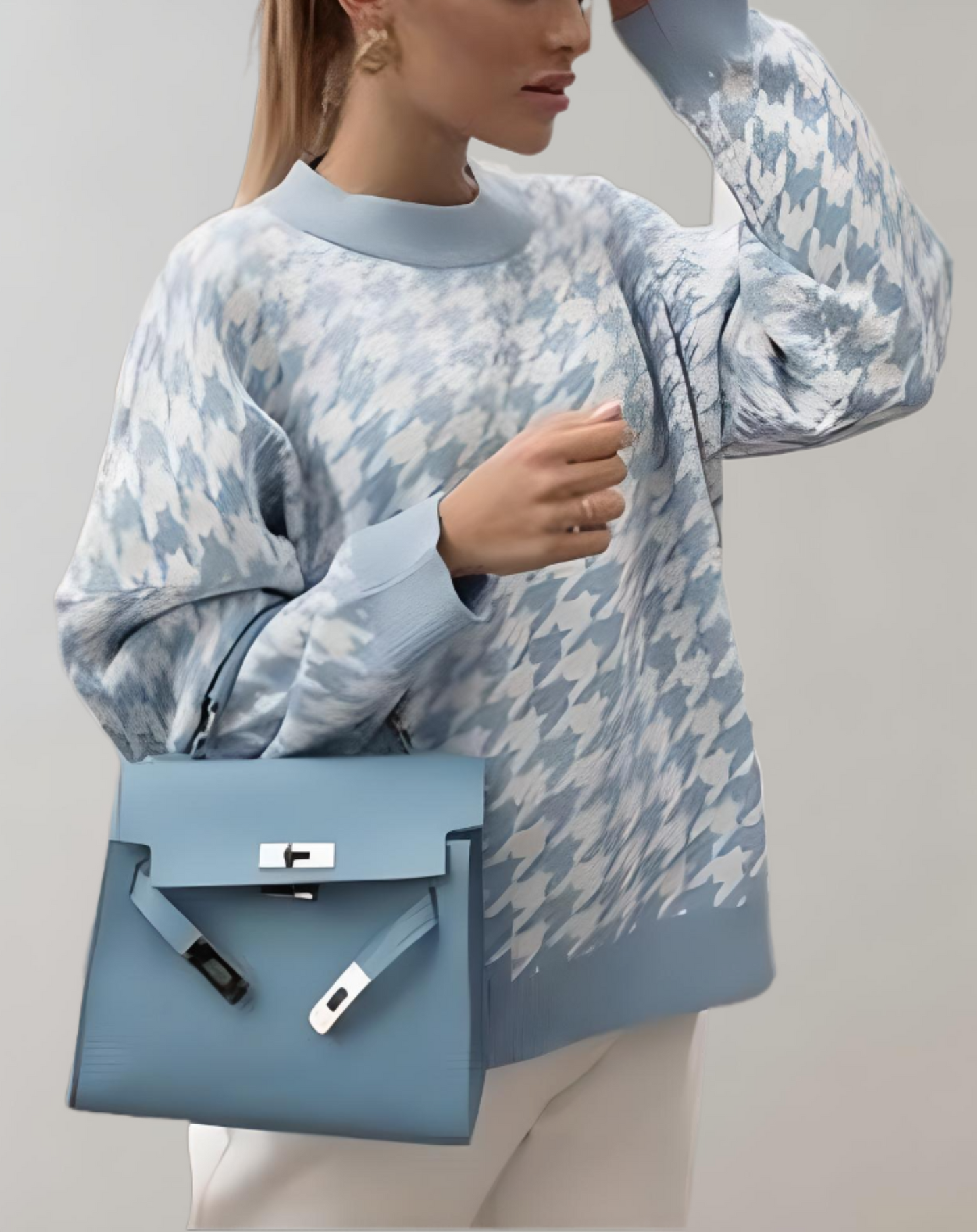 Maud - Oversized houndstooth trui voor dagelijks gebruik