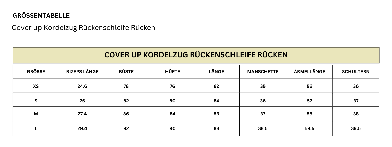 Overtrek met koordje rug strik rug