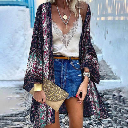 Plaid in boho kimono stijl