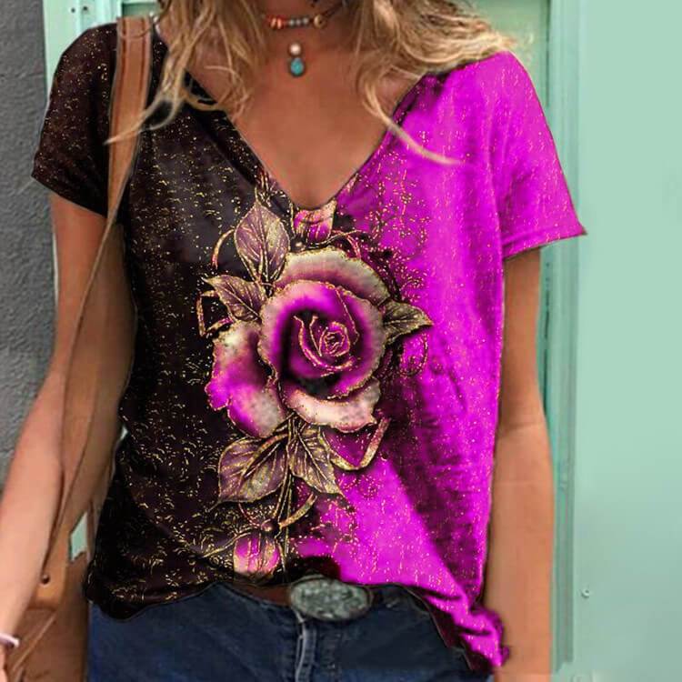 Roze T-shirt met korte mouwen en graphic