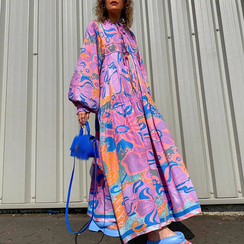 ByEva - Maxi jurk met bloemenprint