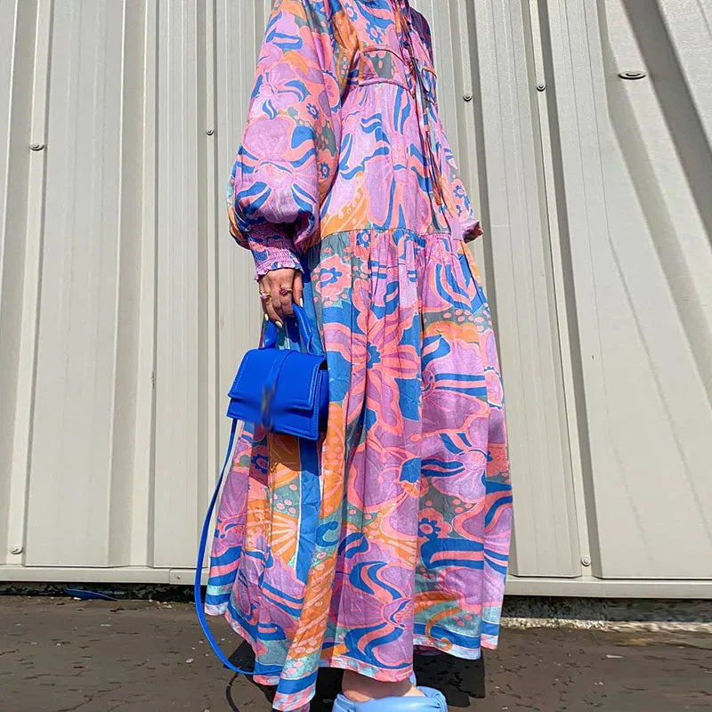 ByEva - Maxi jurk met bloemenprint