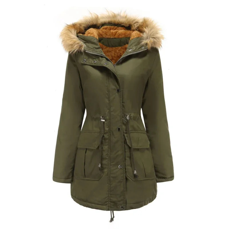 Nordiva - Lange parka met bontkraag voor de winter