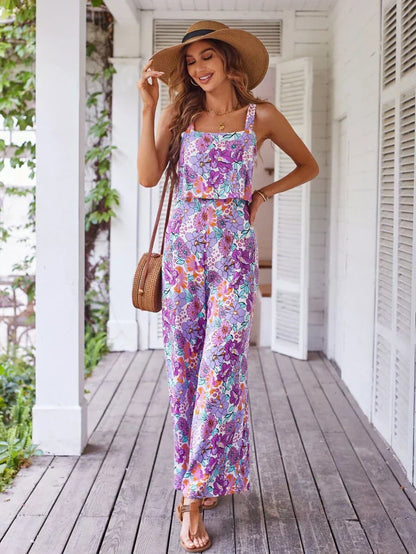 ByLinn - Jumpsuit met wijde pijpen en bloemen