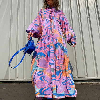 ByEva - Maxi jurk met bloemenprint