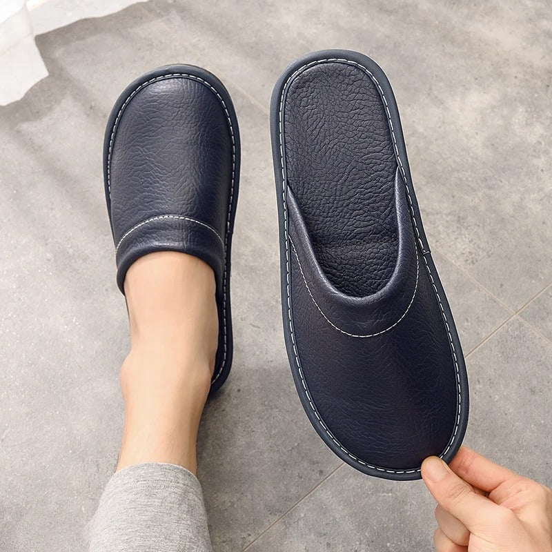 Stevige en comfortabele leren slippers