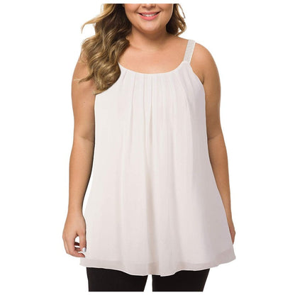 Strappy chiffon top met een ronde halslijn