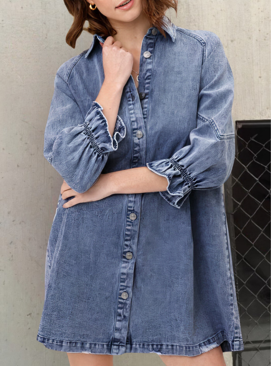 Urban Chic - Denim jurk met lange mouwen