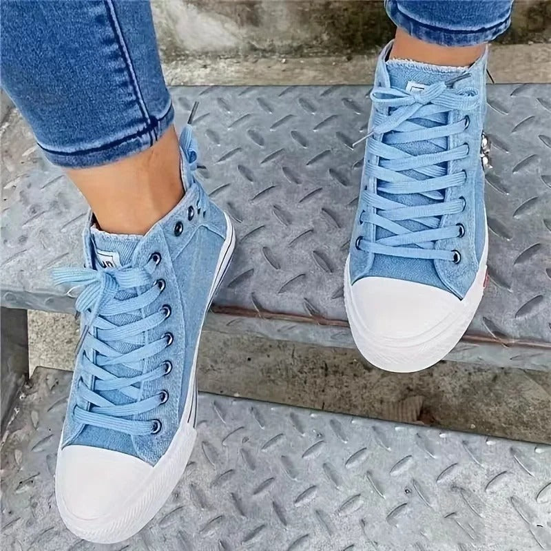 Urban trend sneaker - denim look & rits