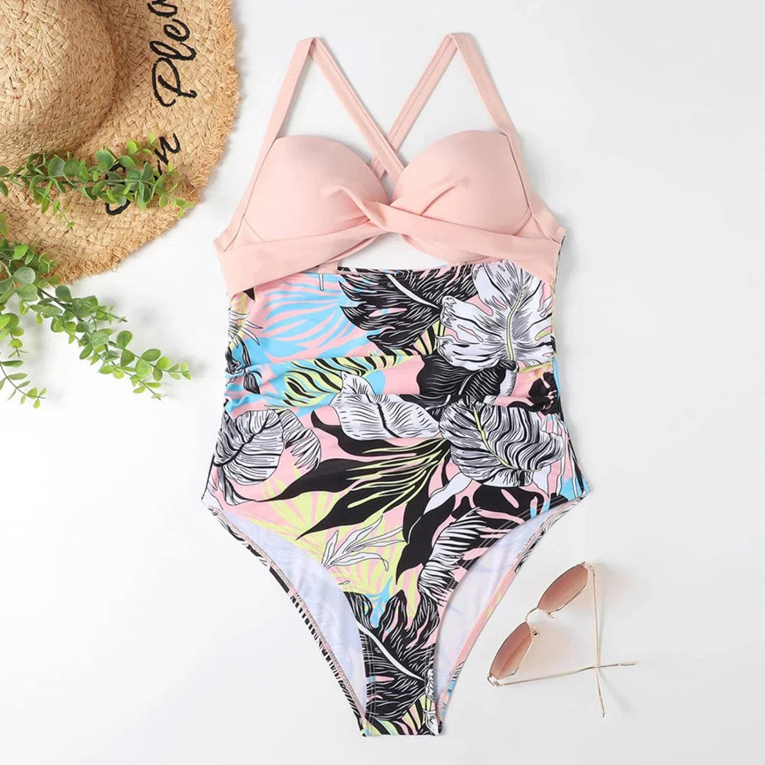 V-hals sets met tropische print - Summerset