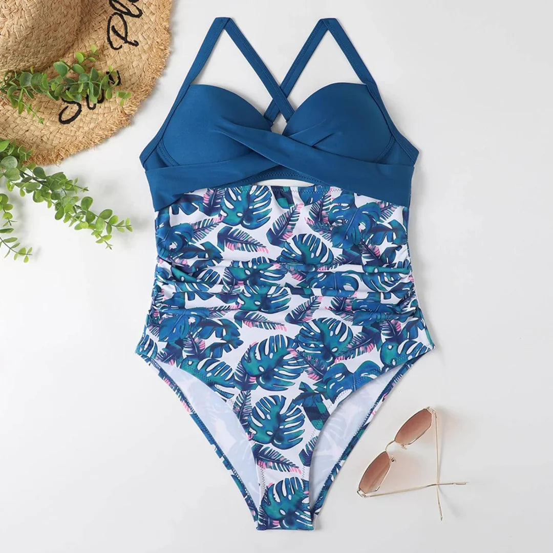 V-hals sets met tropische print - Summerset