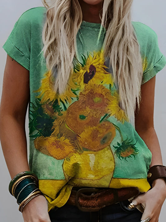 Van Gogh zonnebloem T-shirt